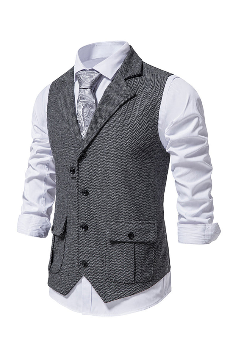 Load image into Gallery viewer, Single Breasted Lapel Navy Men's Suit Vest