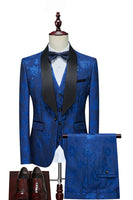 Load image into Gallery viewer, Red Jacquard Shawl Lapel 3 Pieces Men's Suits