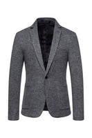 Load image into Gallery viewer, Khaki Tweed One Button Notched Lapel Men's Blazer