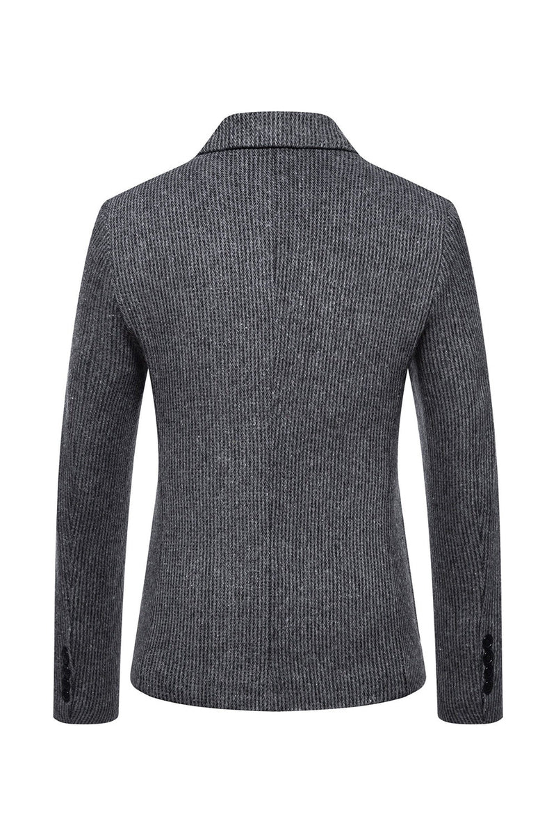 Load image into Gallery viewer, Khaki Tweed One Button Notched Lapel Men's Blazer