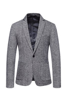 Load image into Gallery viewer, Khaki Tweed One Button Notched Lapel Men's Blazer
