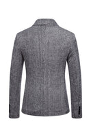 Load image into Gallery viewer, Khaki Tweed One Button Notched Lapel Men's Blazer