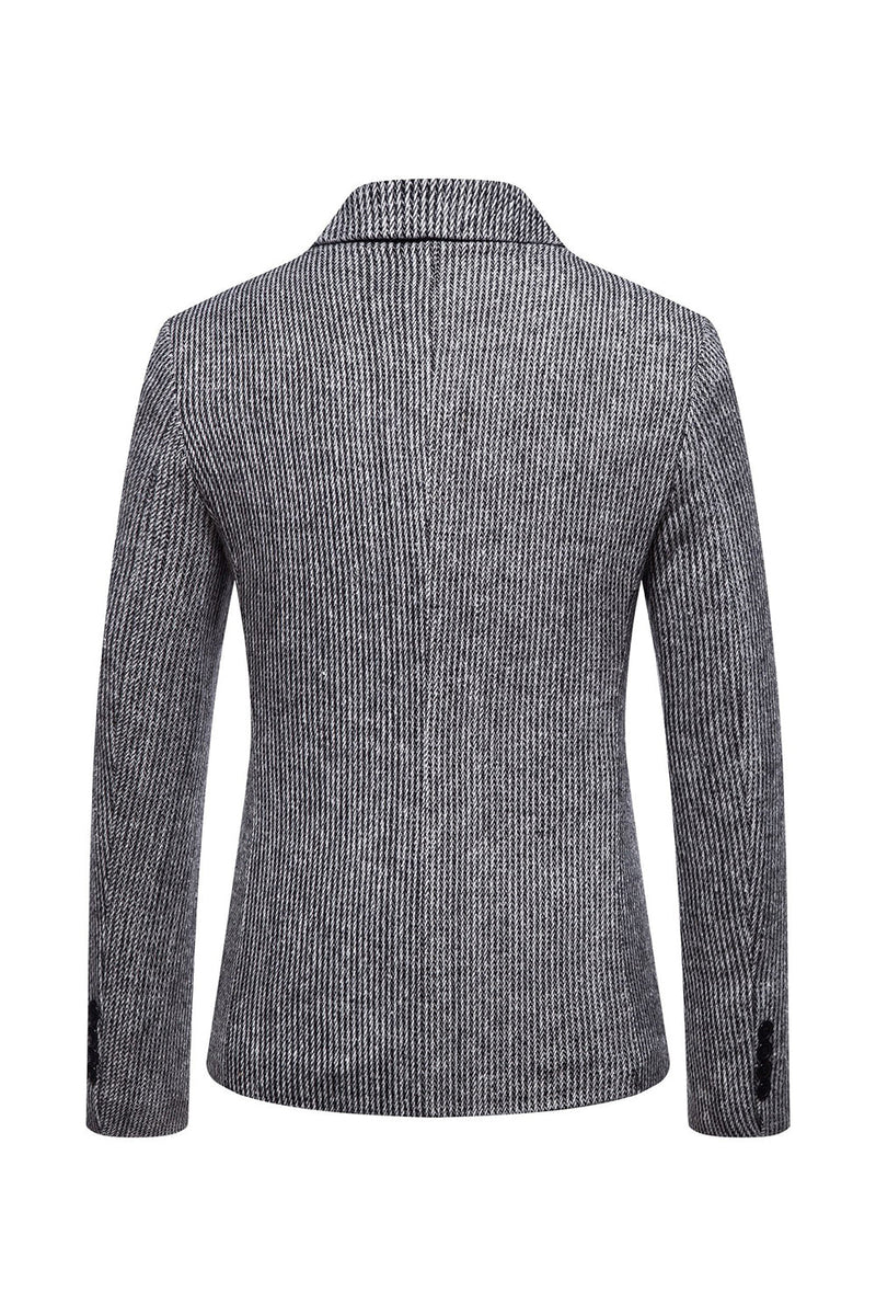 Load image into Gallery viewer, Khaki Tweed One Button Notched Lapel Men's Blazer