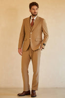 Load image into Gallery viewer, Brown Single Breasted Peak Lapel 3 Piece Men's Wedding Suits
