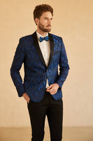 Load image into Gallery viewer, Red Shawl Lapel Jacquard One Button Men's Prom Blazer