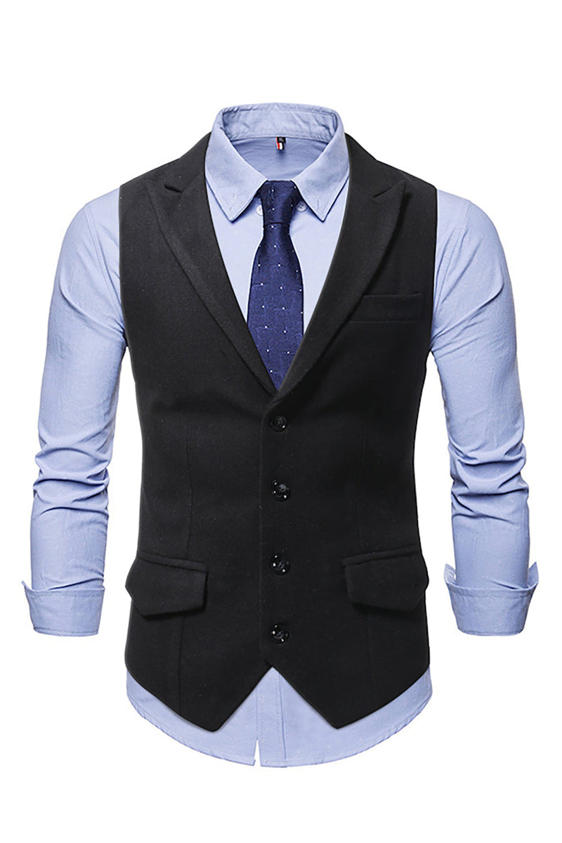 Load image into Gallery viewer, Peak Lapel Single Breasted Woolen Men's Vest