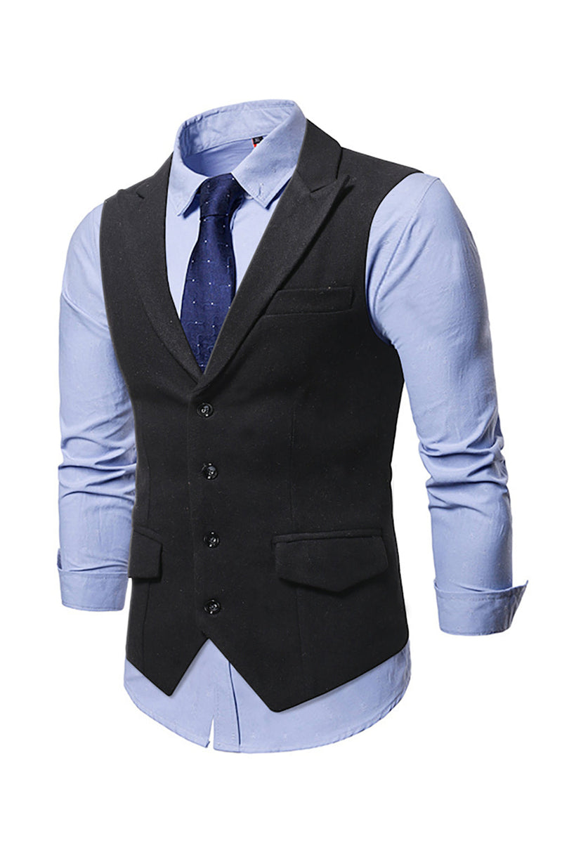 Load image into Gallery viewer, Peak Lapel Single Breasted Woolen Men's Vest