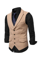 Load image into Gallery viewer, Peak Lapel Single Breasted Woolen Men's Vest