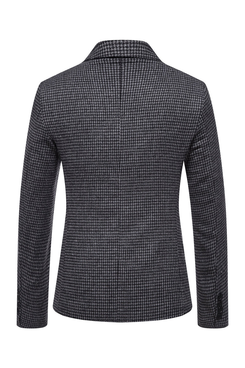 Load image into Gallery viewer, Khaki Plaid One Button Men's Blazer