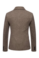Load image into Gallery viewer, Khaki Plaid One Button Men's Blazer
