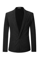 Load image into Gallery viewer, Grey Knitted Notched Lapel Men's Blazer