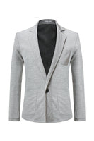 Load image into Gallery viewer, Grey Knitted Notched Lapel Men's Blazer