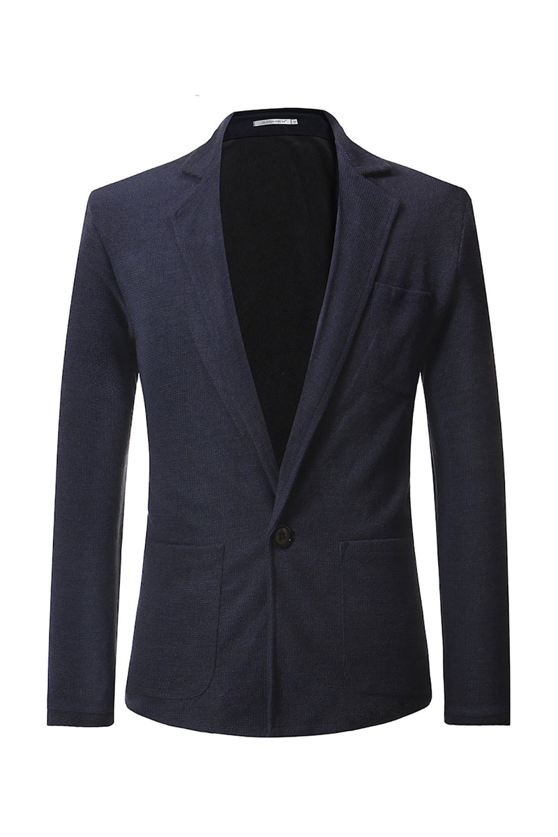 Load image into Gallery viewer, Grey Knitted Notched Lapel Men's Blazer