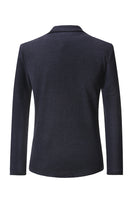 Load image into Gallery viewer, Grey Knitted Notched Lapel Men's Blazer