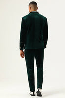 Load image into Gallery viewer, Dark Green Velvet 2 Piece Men's Prom Suits
