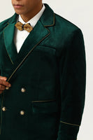 Load image into Gallery viewer, Dark Green Velvet 2 Piece Men's Prom Suits