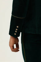 Load image into Gallery viewer, Dark Green Velvet 2 Piece Men's Prom Suits