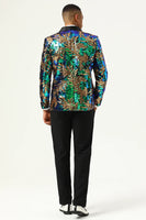 Load image into Gallery viewer, Sparkly Dark Green Sequins Men's Prom Blazer