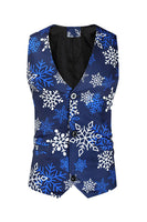 Load image into Gallery viewer, Blue Snowflake Printed 3 Piece Men's Christmas Party Suits