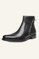 Load image into Gallery viewer, Genuine Leather Top Layer Cowhide Zipper Men's Boots