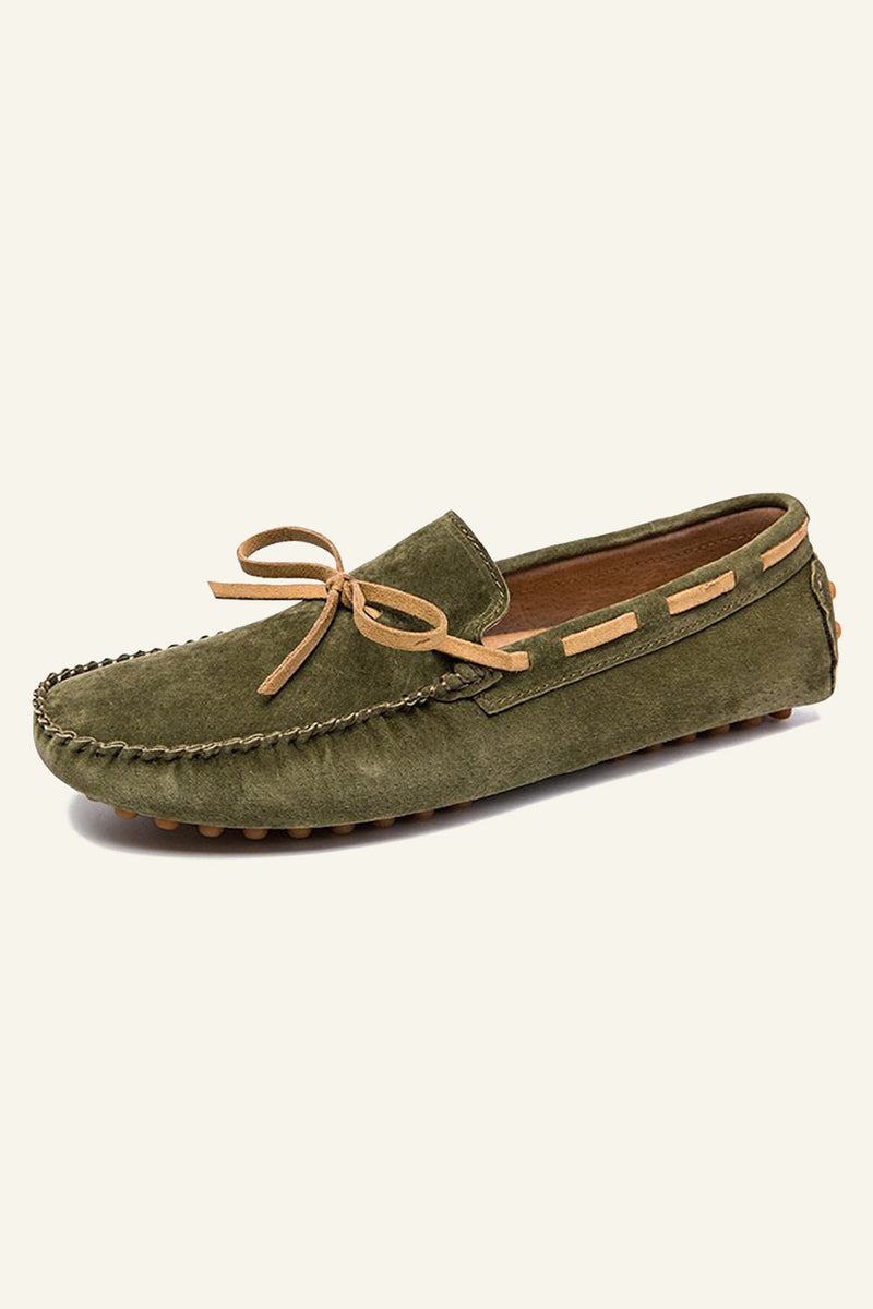 Load image into Gallery viewer, Soft Leather Slip-on Army Green Men's Shoes