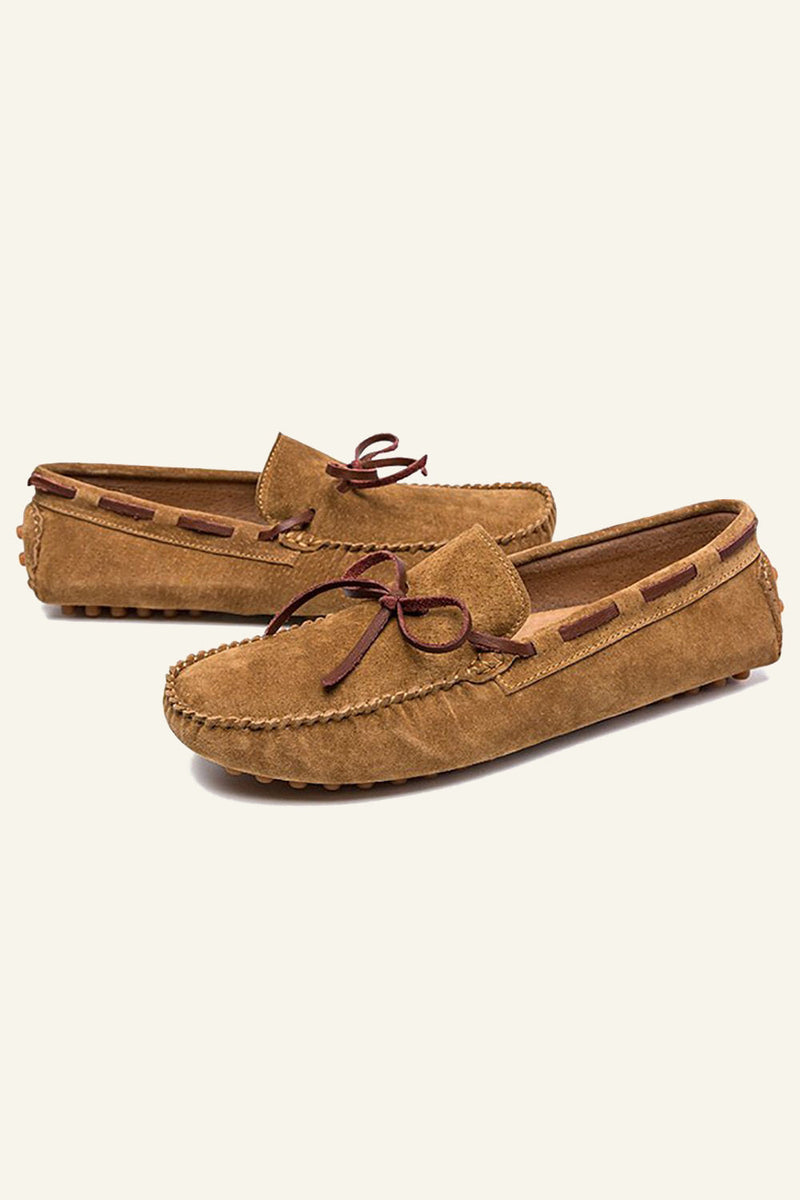 Load image into Gallery viewer, Soft Leather Slip-on Army Green Men's Shoes