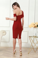 Load image into Gallery viewer, Red Classy Midi Graduation Dress with Slit