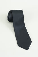 Load image into Gallery viewer, Black Solid Satin Party Tie