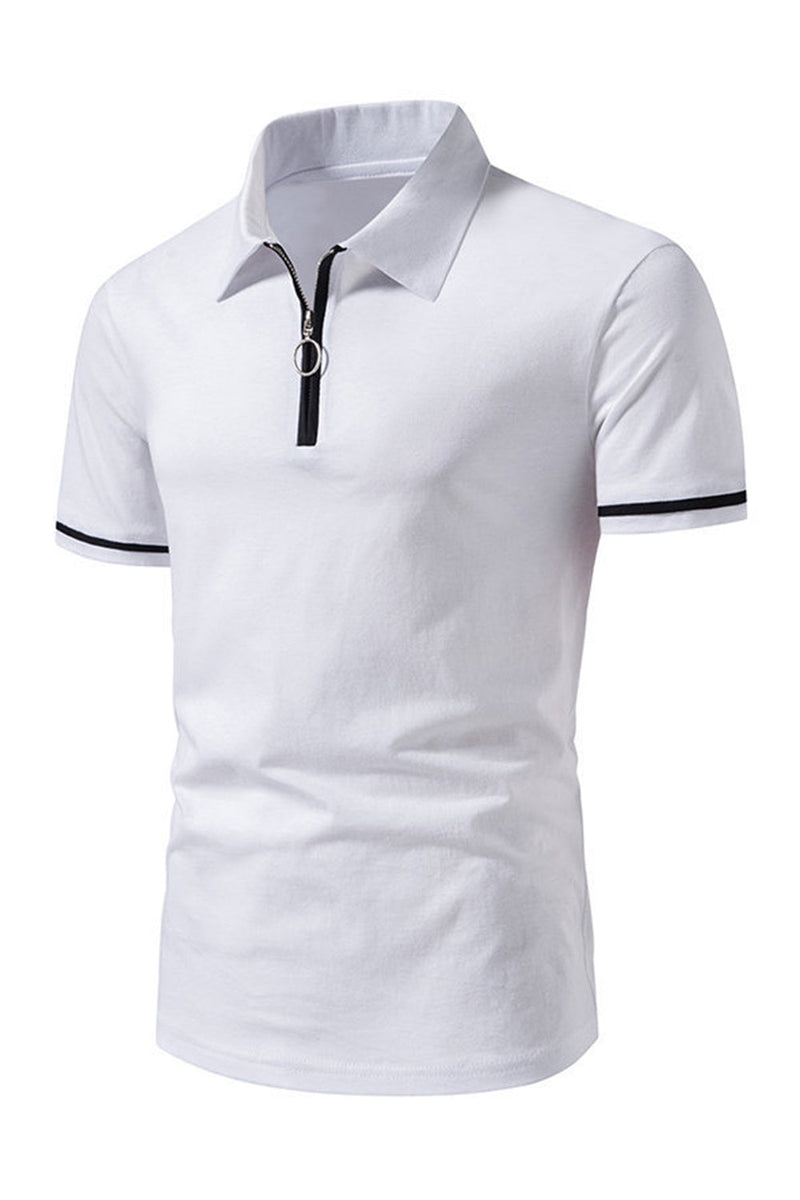 Load image into Gallery viewer, Casual Summer Short Sleeves Men's Tops with Zipper