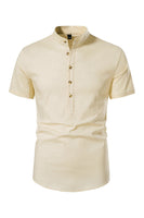Load image into Gallery viewer, Slim Fit White Buttons Summer Men's Tops