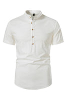 Load image into Gallery viewer, Slim Fit White Buttons Summer Men's Tops