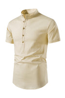 Load image into Gallery viewer, Slim Fit White Buttons Summer Men's Tops