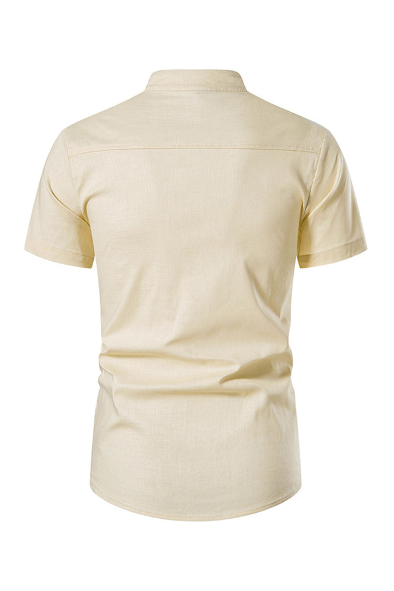 Load image into Gallery viewer, Slim Fit White Buttons Summer Men's Tops