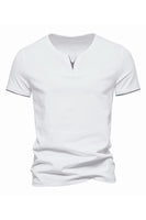 Load image into Gallery viewer, Black V-neck Short Sleeves Summer Men's Tops