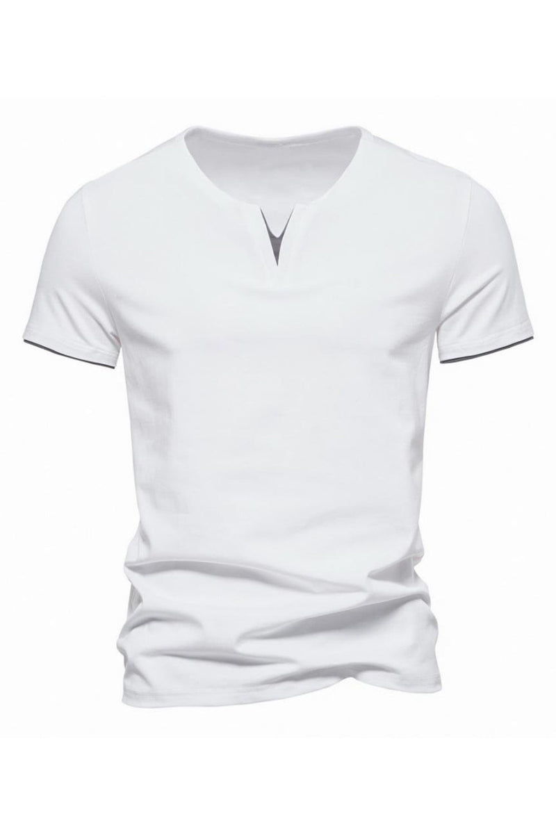 Load image into Gallery viewer, Black V-neck Short Sleeves Summer Men's Tops