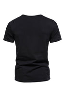 Load image into Gallery viewer, Black V-neck Short Sleeves Summer Men's Tops