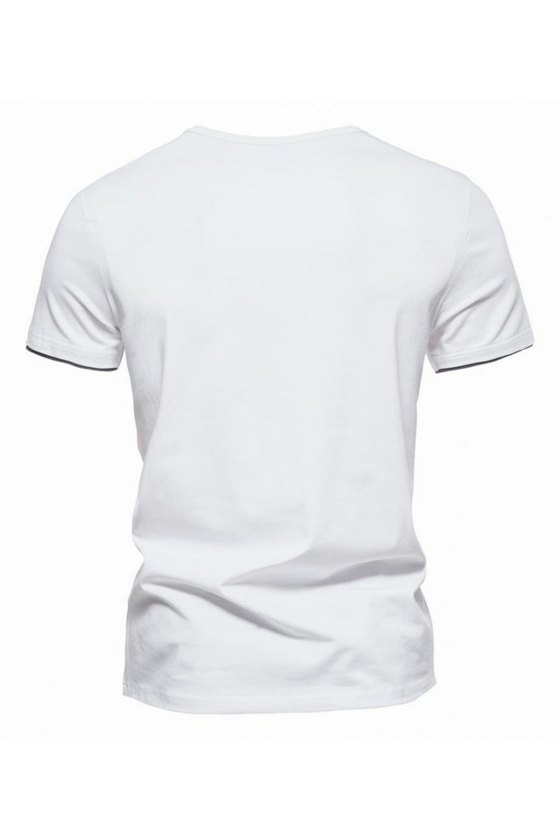 Load image into Gallery viewer, Black V-neck Short Sleeves Summer Men's Tops