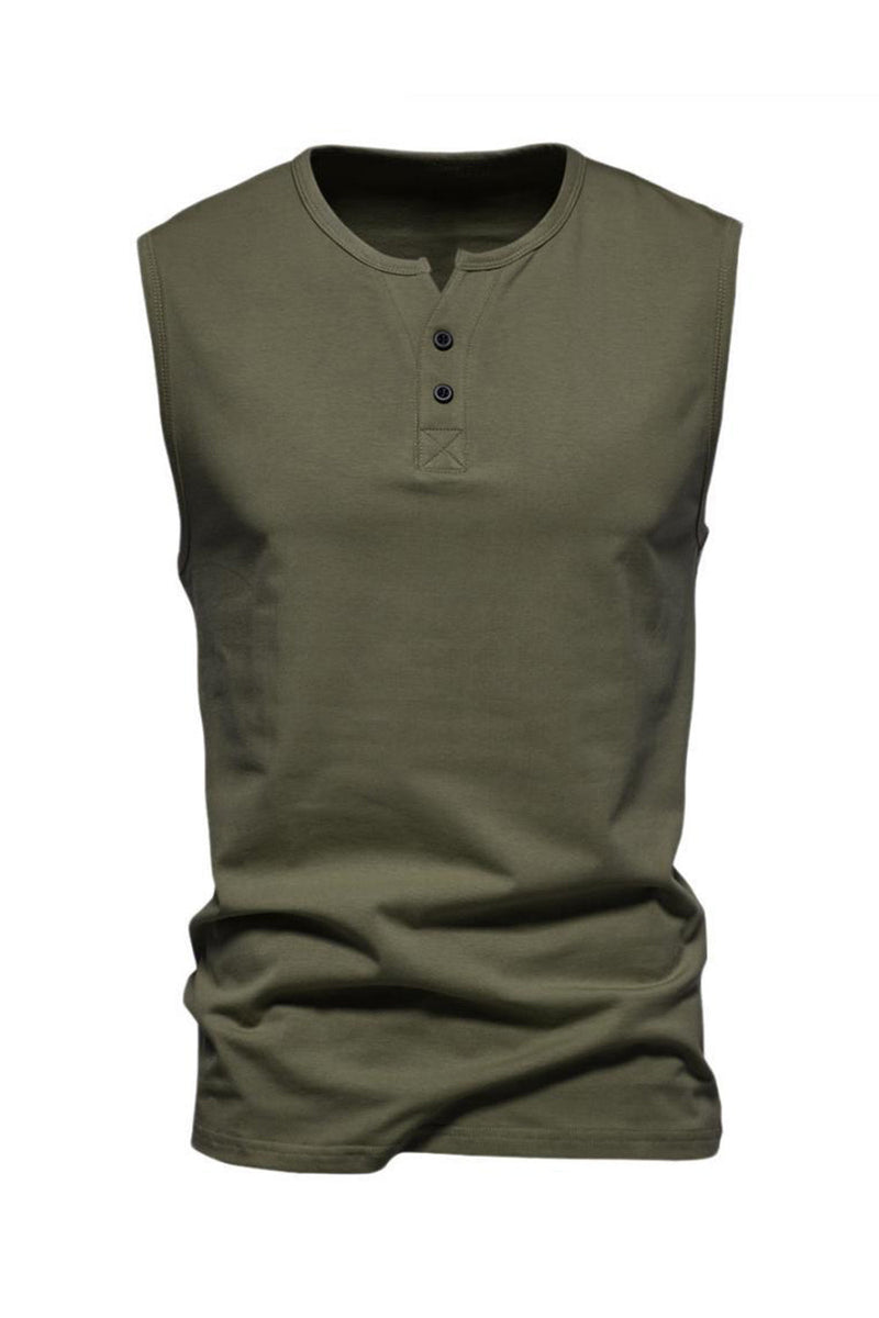 Load image into Gallery viewer, Summer Sleeveless Buttons Men's T-shirt