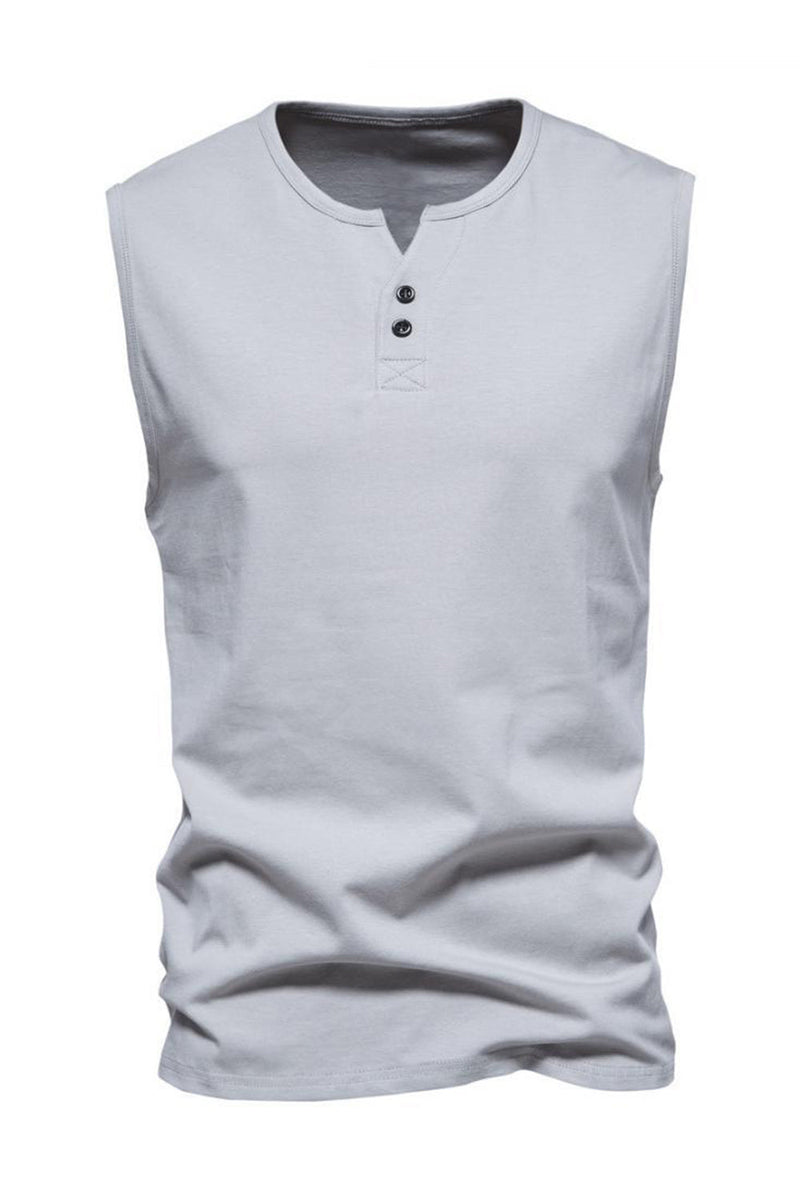 Load image into Gallery viewer, Summer Sleeveless Buttons Men's T-shirt