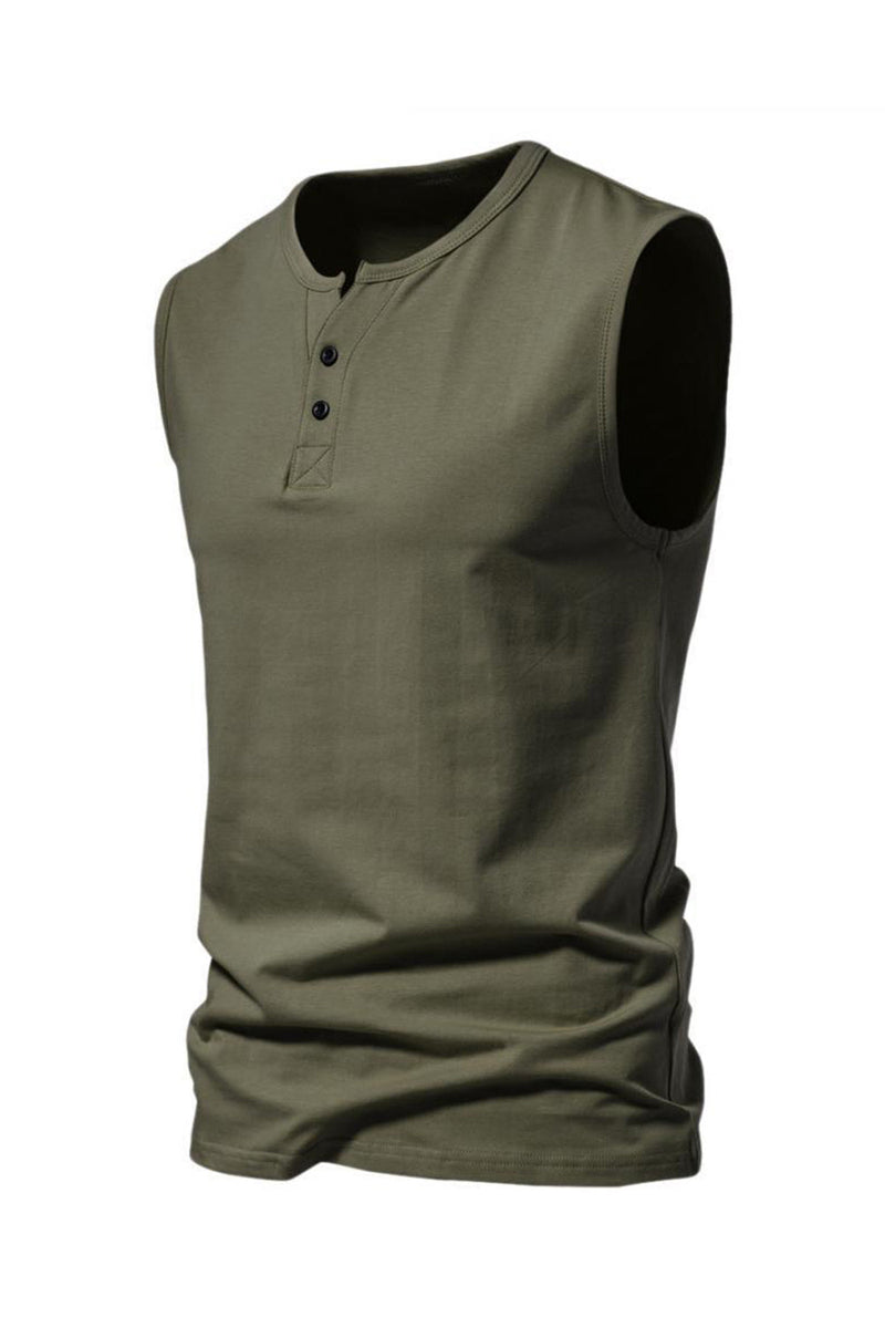 Load image into Gallery viewer, Summer Sleeveless Buttons Men's T-shirt