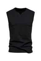 Load image into Gallery viewer, Sleeveless Black V-neck Summer Men's T-shirt