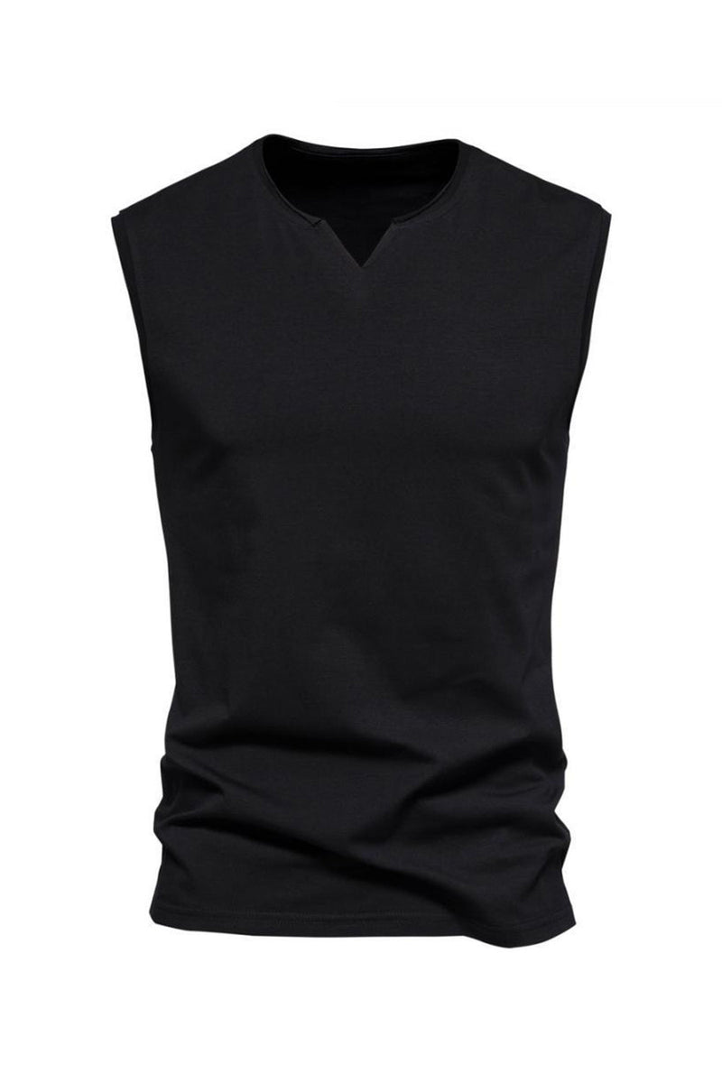 Load image into Gallery viewer, Sleeveless Black V-neck Summer Men's T-shirt