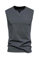 Load image into Gallery viewer, Sleeveless Black V-neck Summer Men's T-shirt