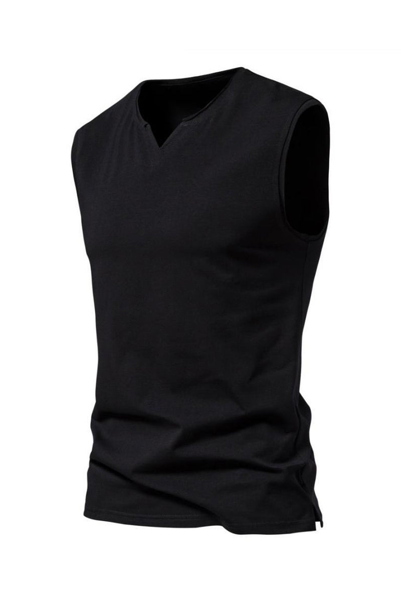 Load image into Gallery viewer, Sleeveless Black V-neck Summer Men's T-shirt
