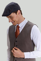 Load image into Gallery viewer, Coffee Pinstripe 3 Piece Men's Prom Suits
