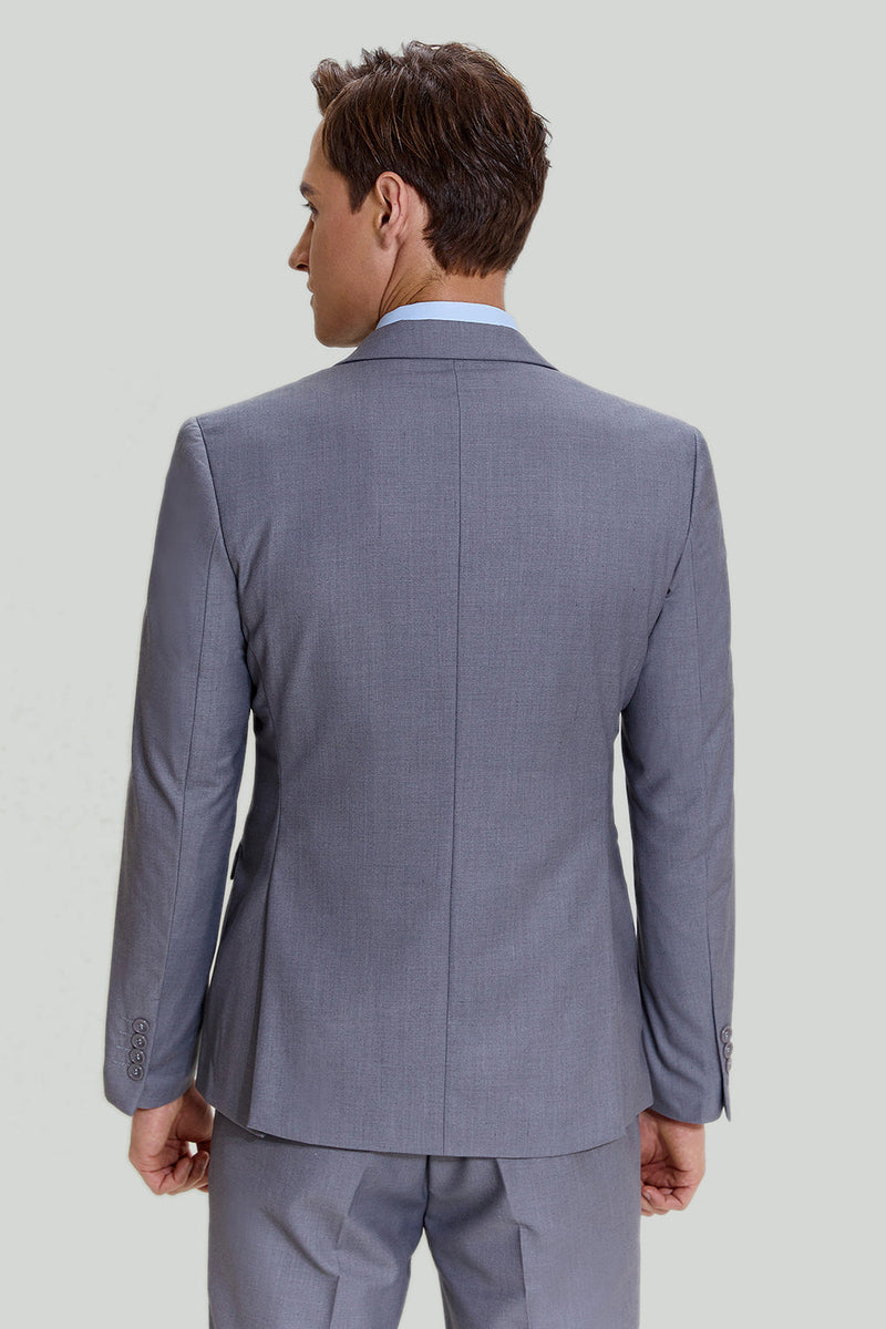 Load image into Gallery viewer, Grey Men's 3 Piece Notched Lapel Prom Suits