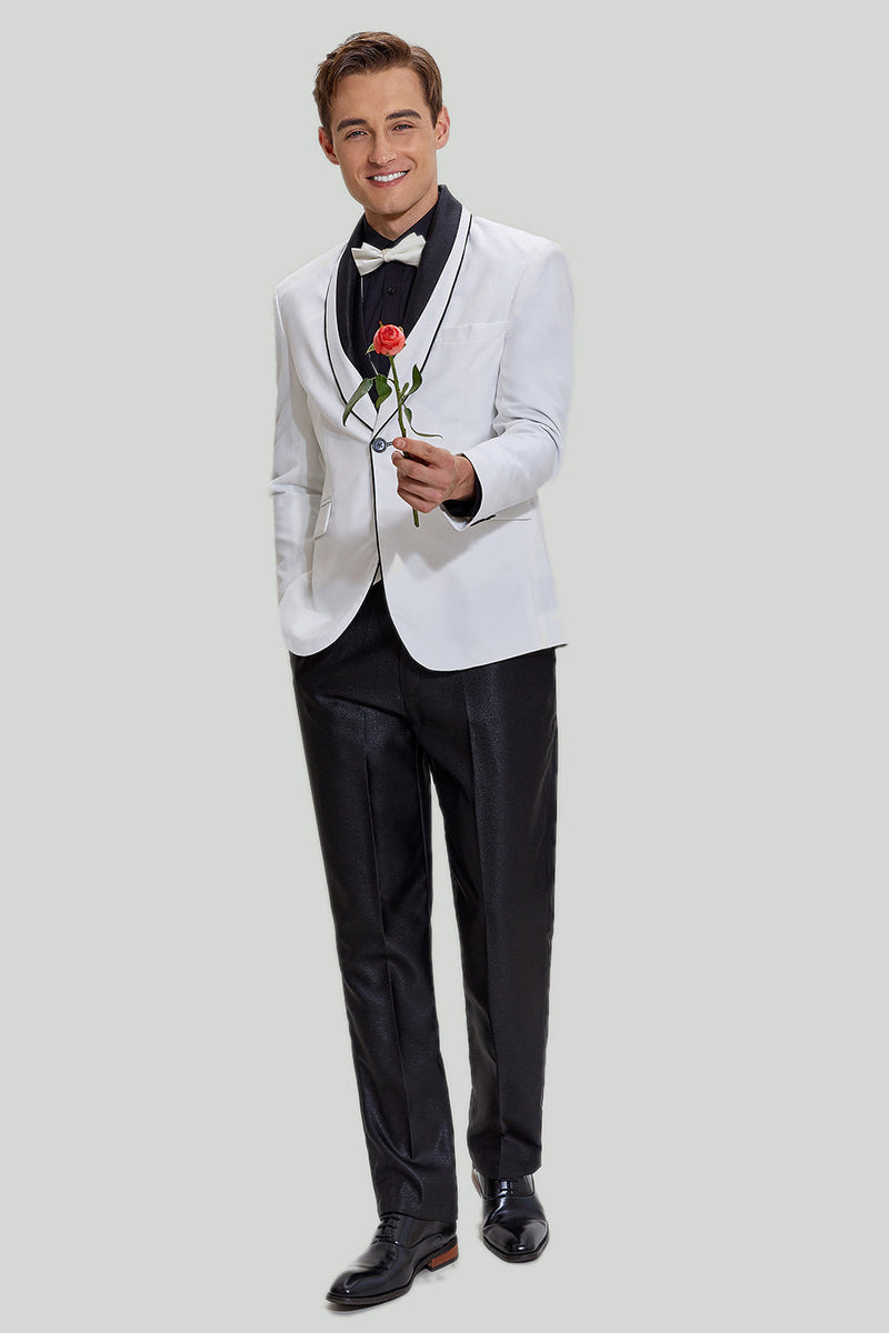 Load image into Gallery viewer, White Men's 3 Piece Shawl Lapel Prom Suits