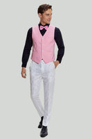 Load image into Gallery viewer, White Jacquard Satin 2 Piece Shawl Lapel Men's Prom Suits