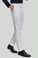 Load image into Gallery viewer, White Jacquard Satin 2 Piece Shawl Lapel Men's Prom Suits
