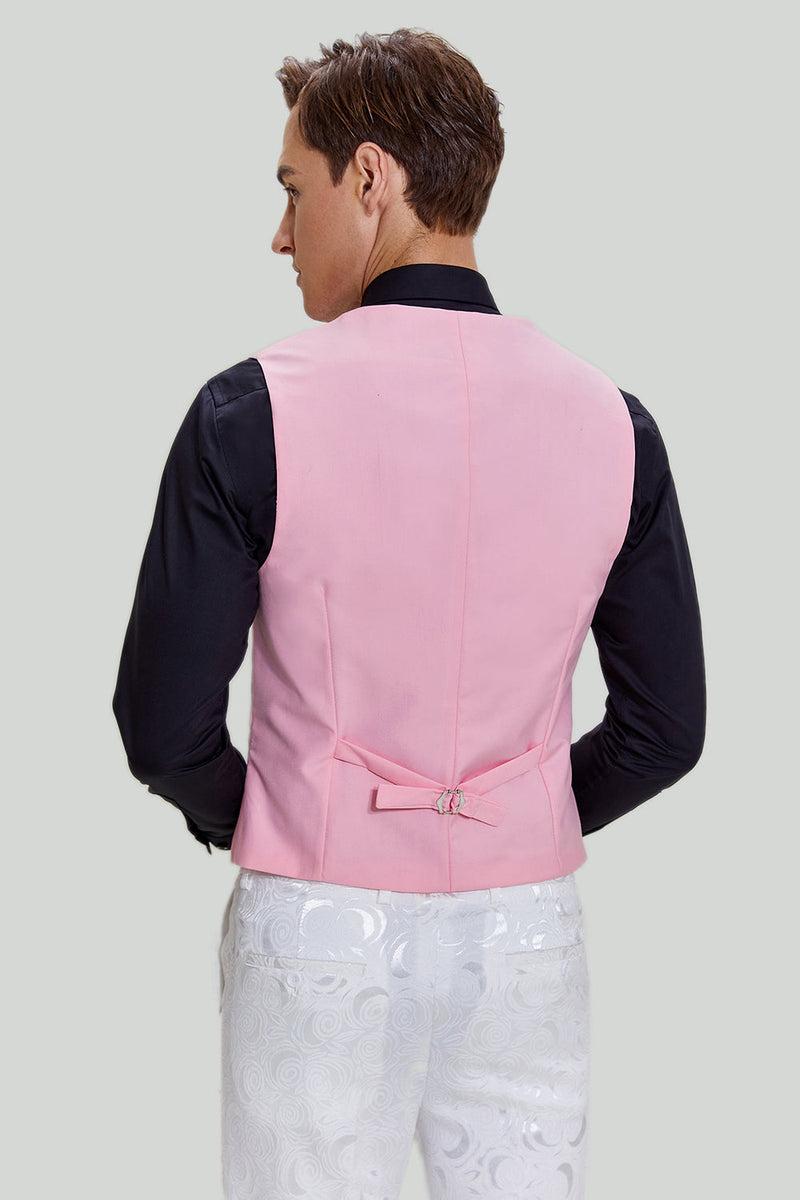 Load image into Gallery viewer, White Jacquard Satin 2 Piece Shawl Lapel Men's Prom Suits